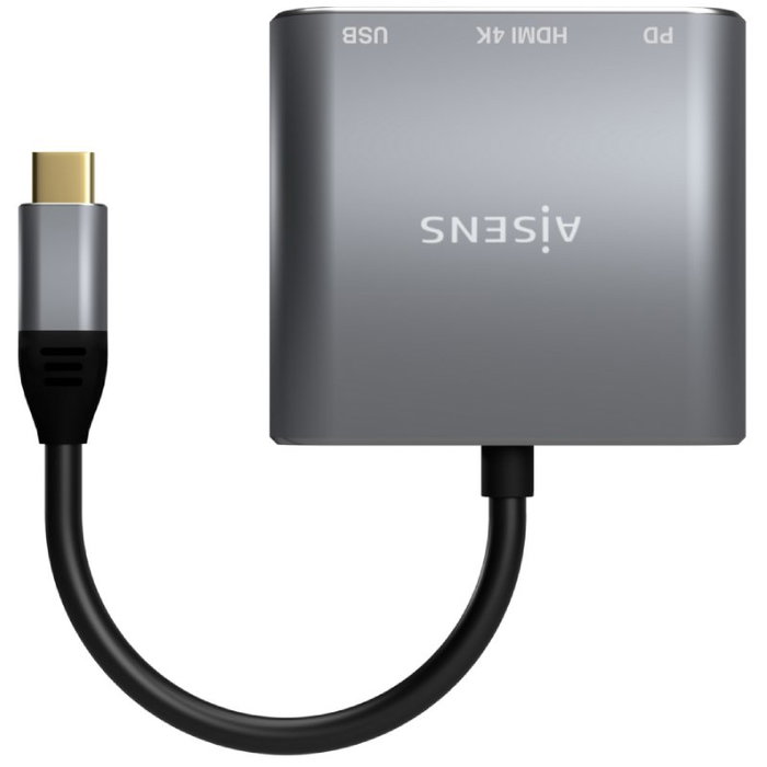Aisens Conversor USB-C a HDMI, USB-C y USB 3.0 3 en 1, Gris Aisens Conversor USB-C a HDMI, USB-C y USB 3.0 3 en 1, Gris